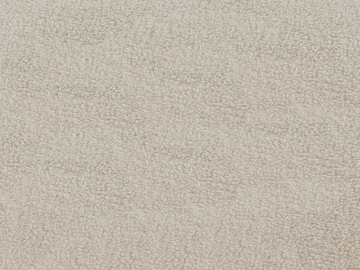 Fauteuil Japandi rond pivotant en tissu bouclette blanc - Lacara
