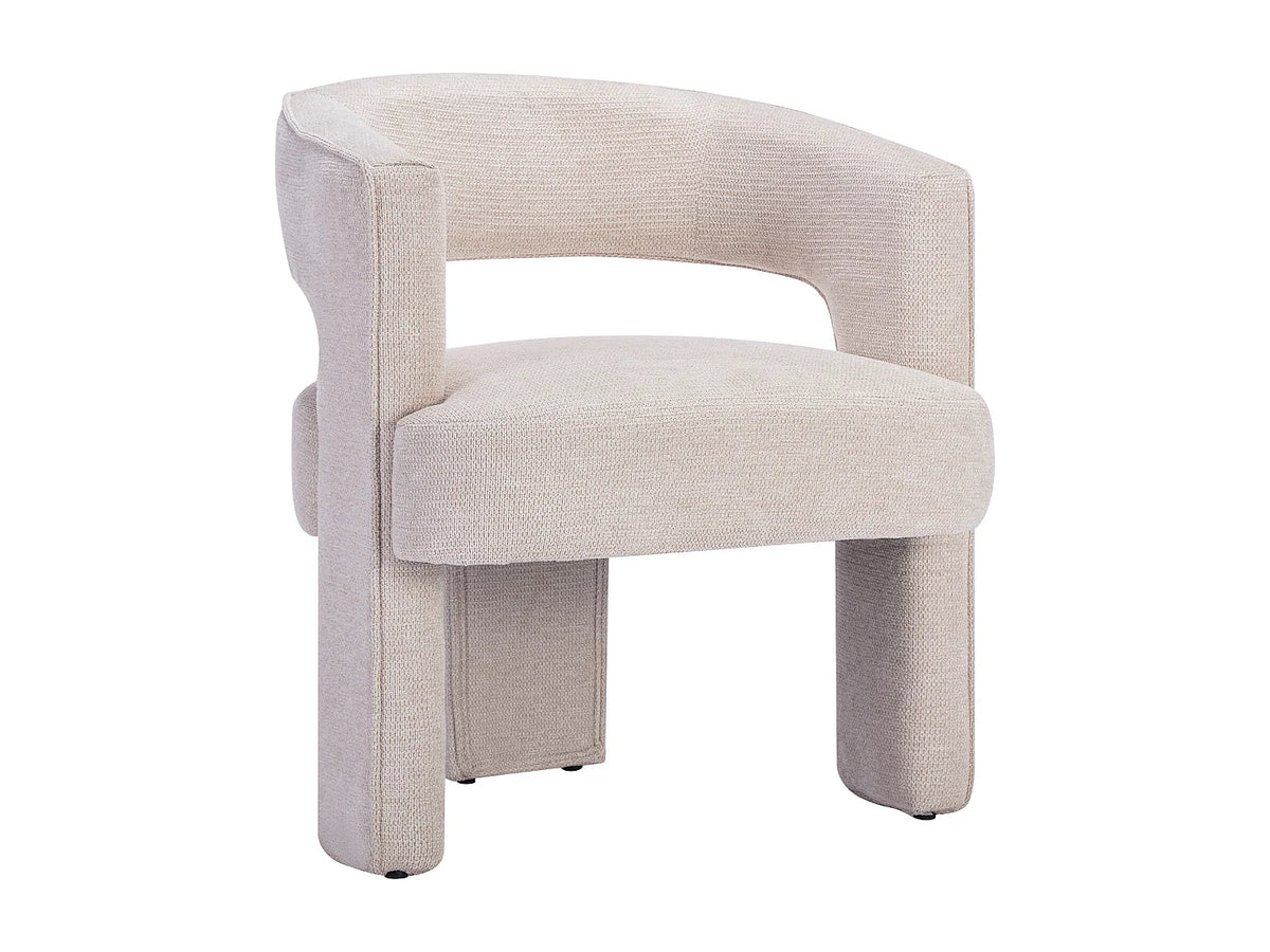 Fauteuil Japandi en tissu texturé beige - Fontanova