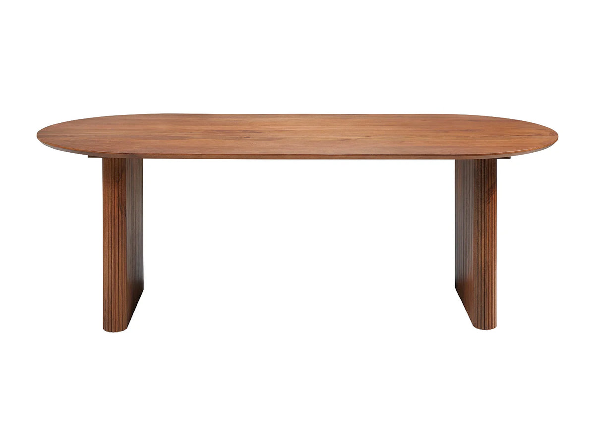 Table à manger Japandi 8 personnes en bois de manguier naturel 200 x 100 cm - Balimela