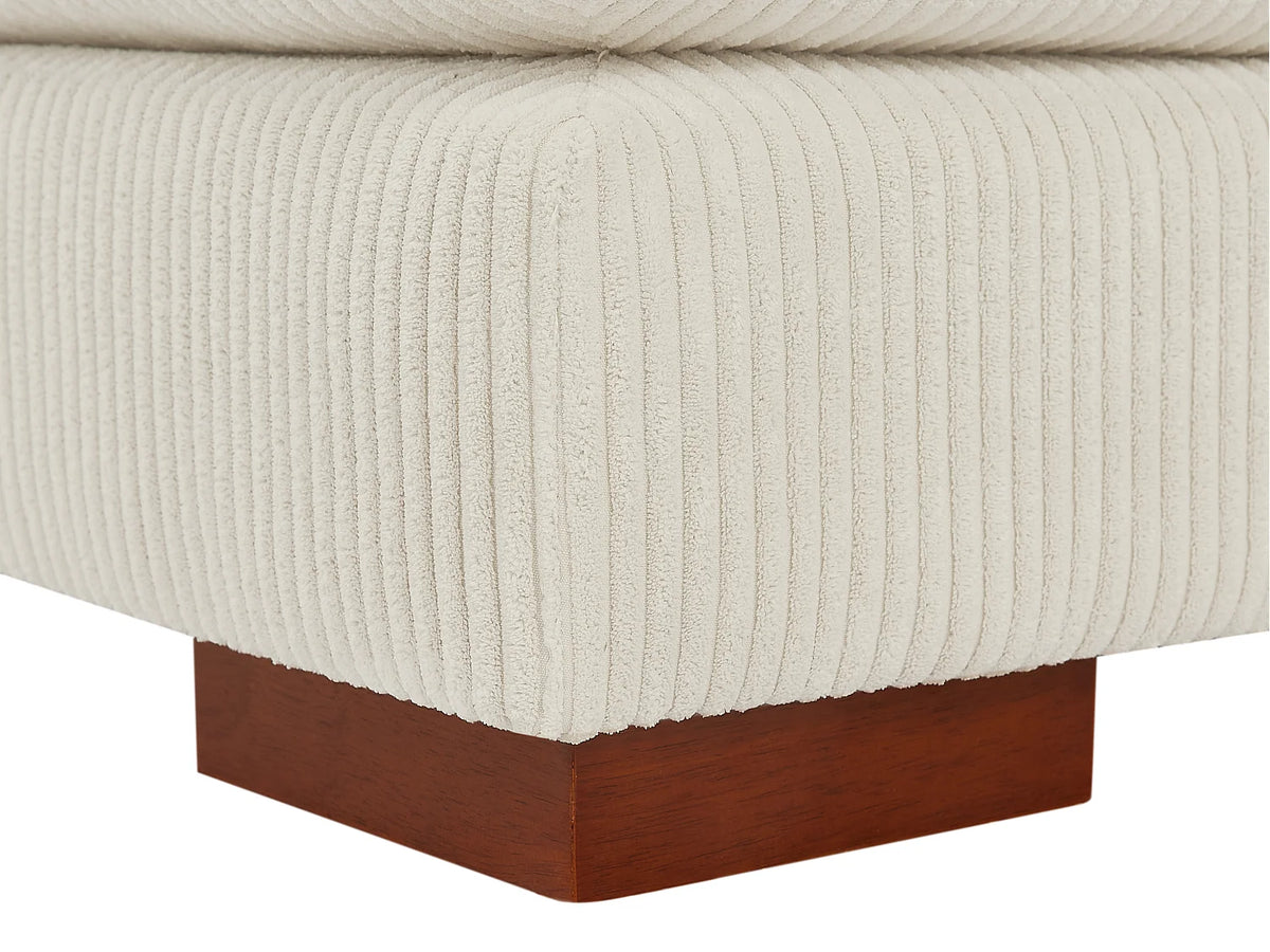 Canapé d'angle Japandi panoramique en velours côtelé beige 375 cm - Sperone