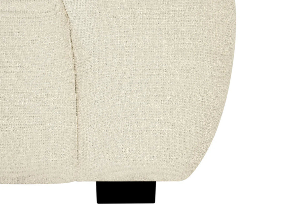 Canapé Japandi 3 places en tissu texturé beige 196 cm - Berenia