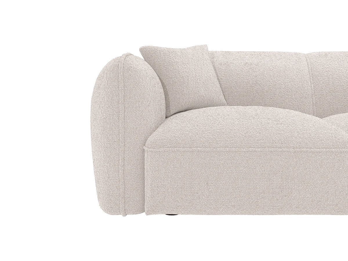 Canapé d'angle Japandi droit en tissu chenille beige 272 cm - Camilio
