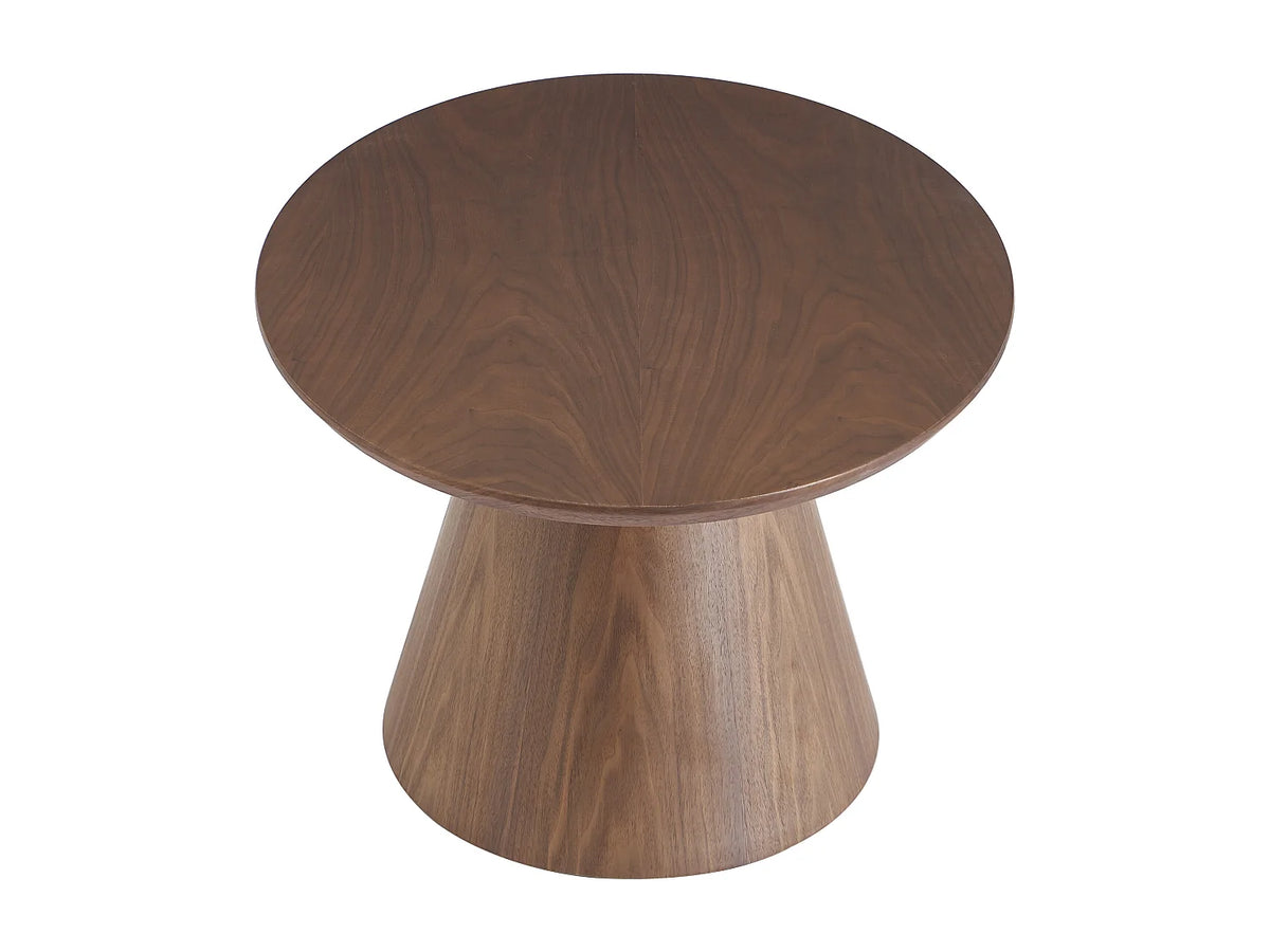 Table basse Japandi ovale en placage de noyer naturel foncé 120 x 60 cm - Antelada