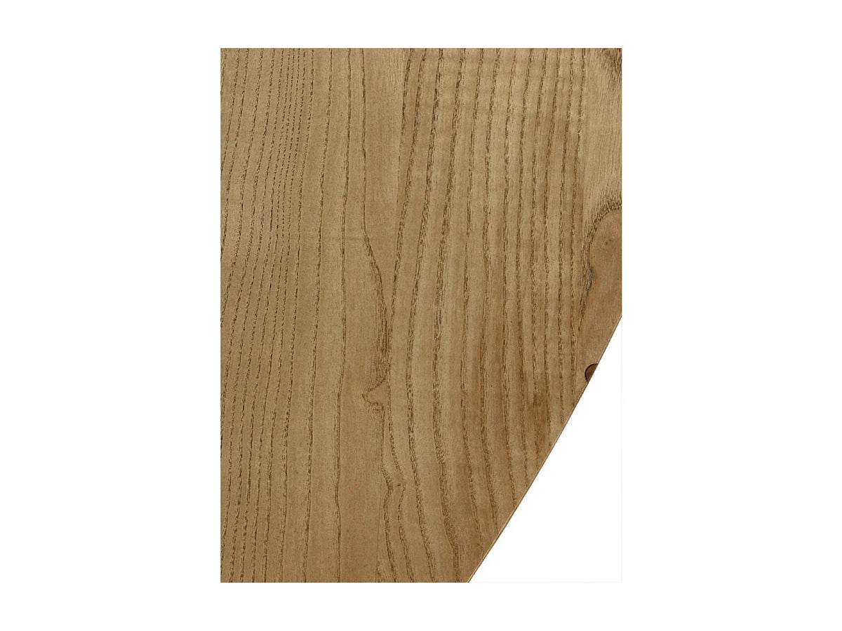 Table à manger ronde Japandi 5 personnes en bois massif beige patiné Ø 130 cm