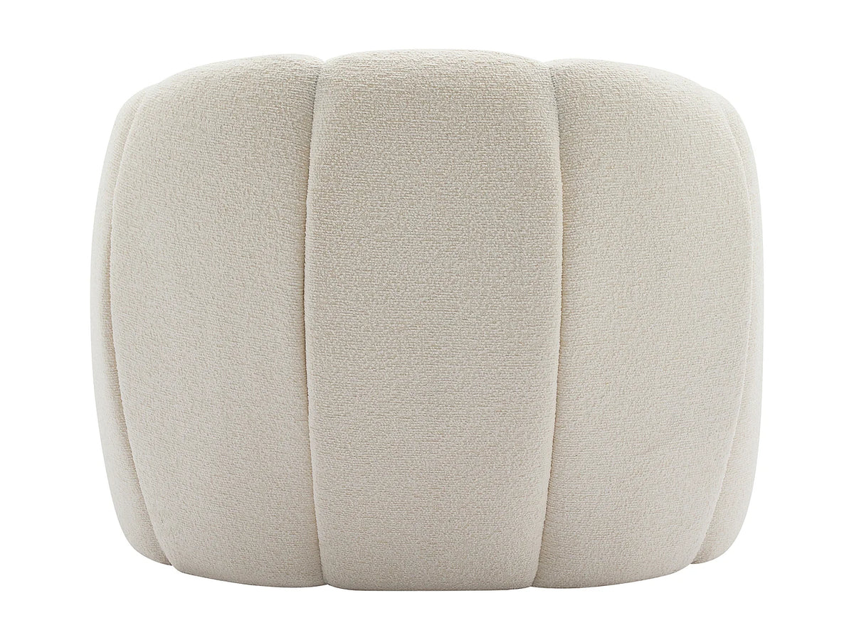 Fauteuil Japandi coquillage en tissu chenille beige - Delipo