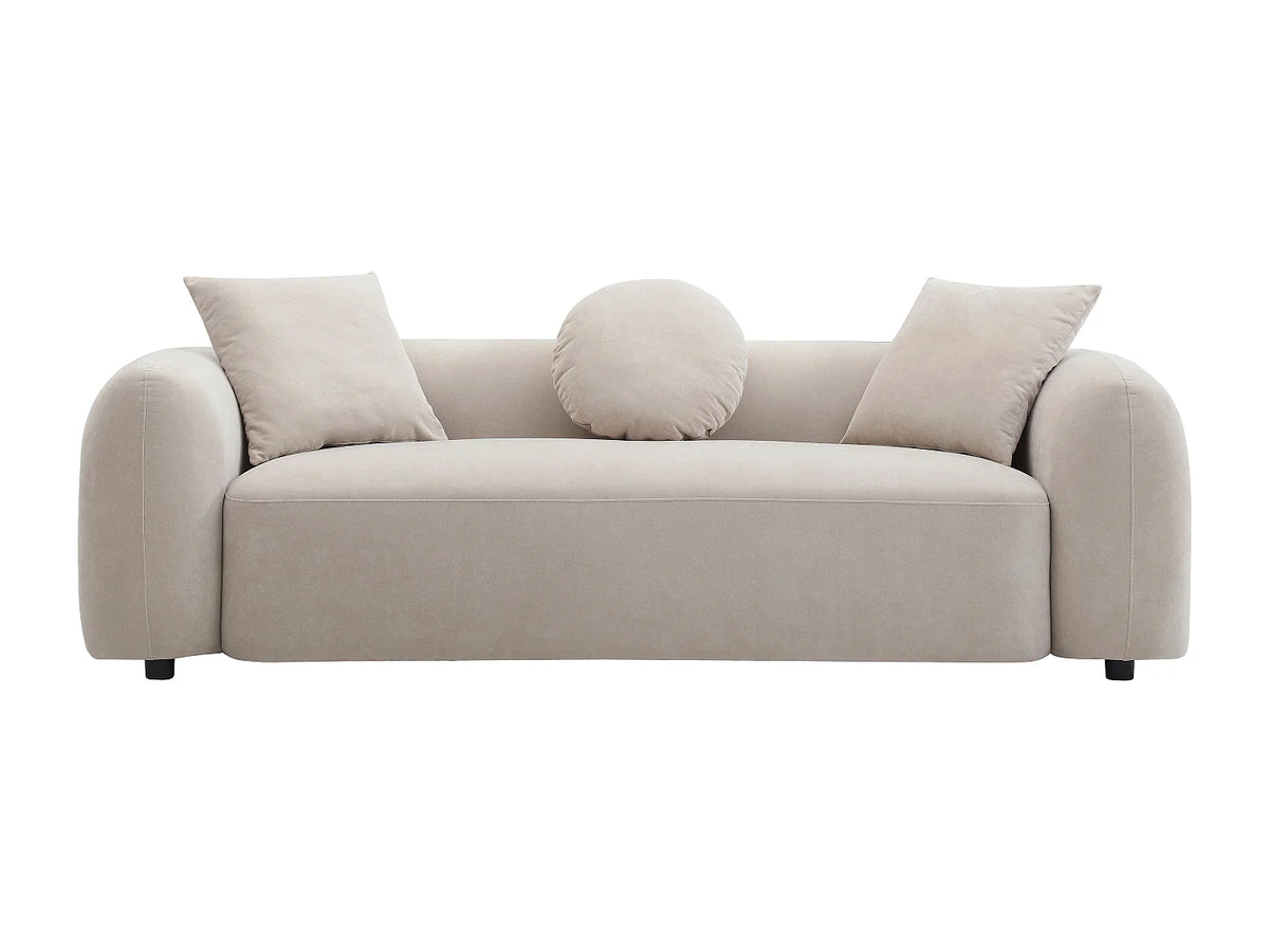 Canapé Japandi 3 places en tissu beige 229 cm - Oxila