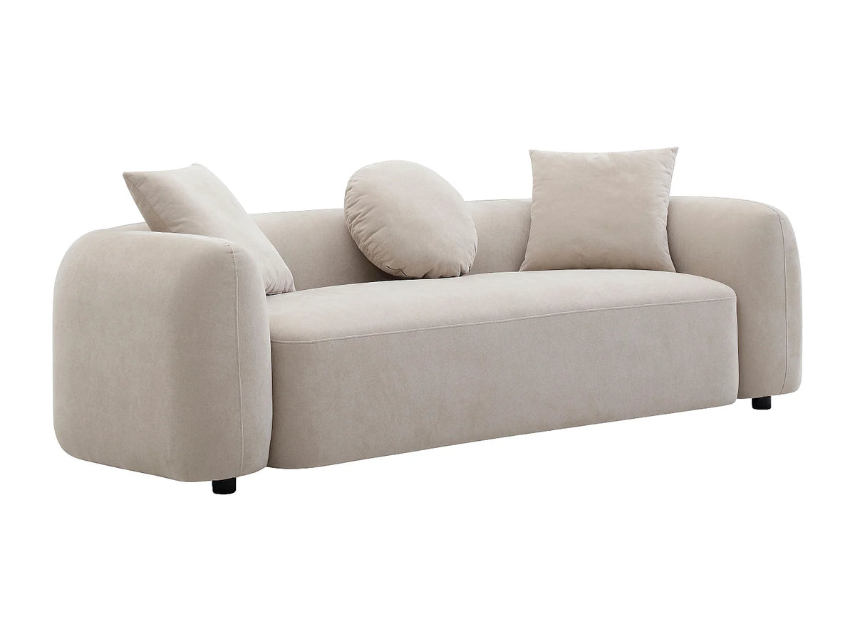 Canapé Japandi 3 places en tissu beige 229 cm - Oxila