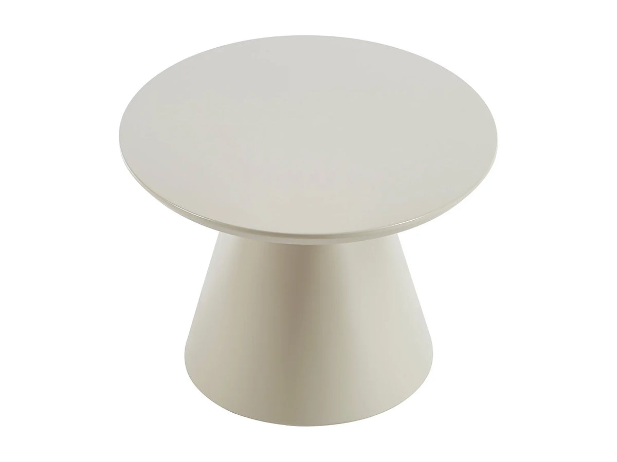 Table basse Japandi ovale en MDF laqué beige mat 120 x 60 cm - Antelada