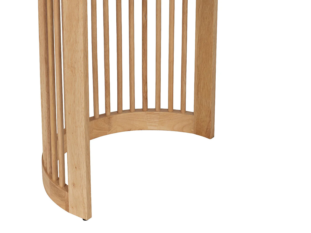 Table à manger ovale Japandi 8 personnes placage chêne et hévéa naturel 220 x 100 cm - Neliram