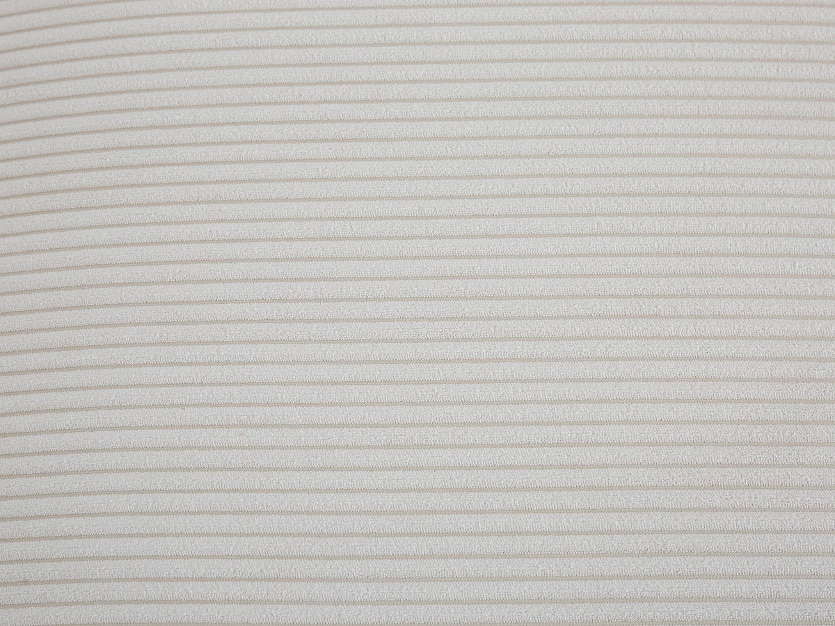 Petit canapé d'angle Japandi droit 4 places en velours côtelé beige 185 cm - Mecodi