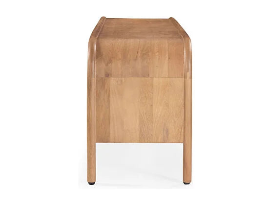 Meuble TV Japandi 2 portes et 2 niches en bois de manguier massif 150 x 55 cm - Bali