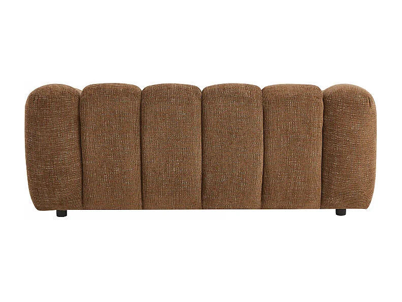 Canapé Japandi 2 places en tissu chenille marron 189 cm - Nelimar