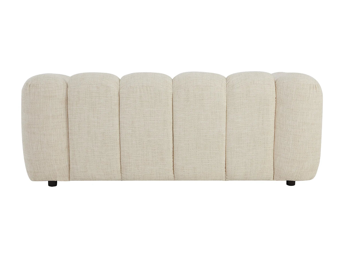 Canapé Japandi 2 places en tissu chenille beige 189 cm - Nelimar