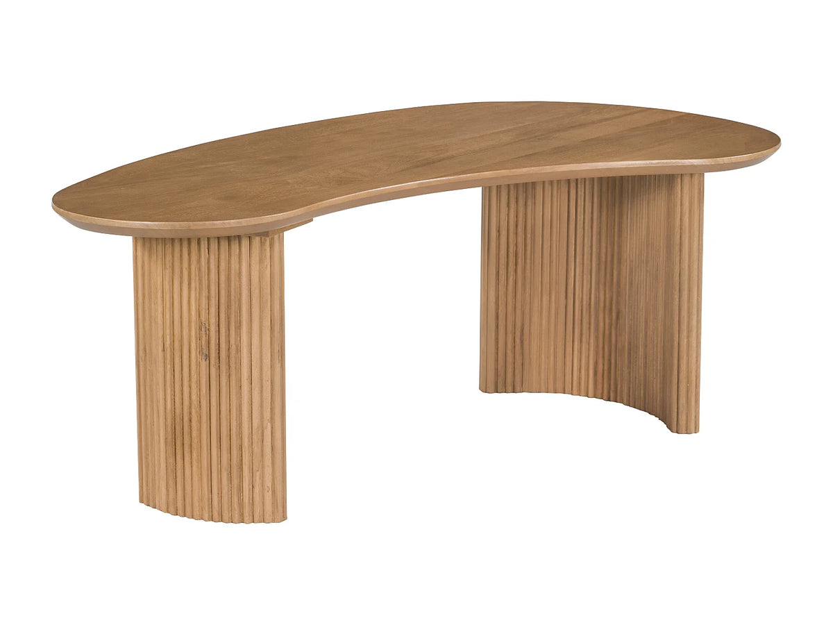 Table basse Japandi organique en bois de manguier naturel clair 120 x 70 cm - Tamenia