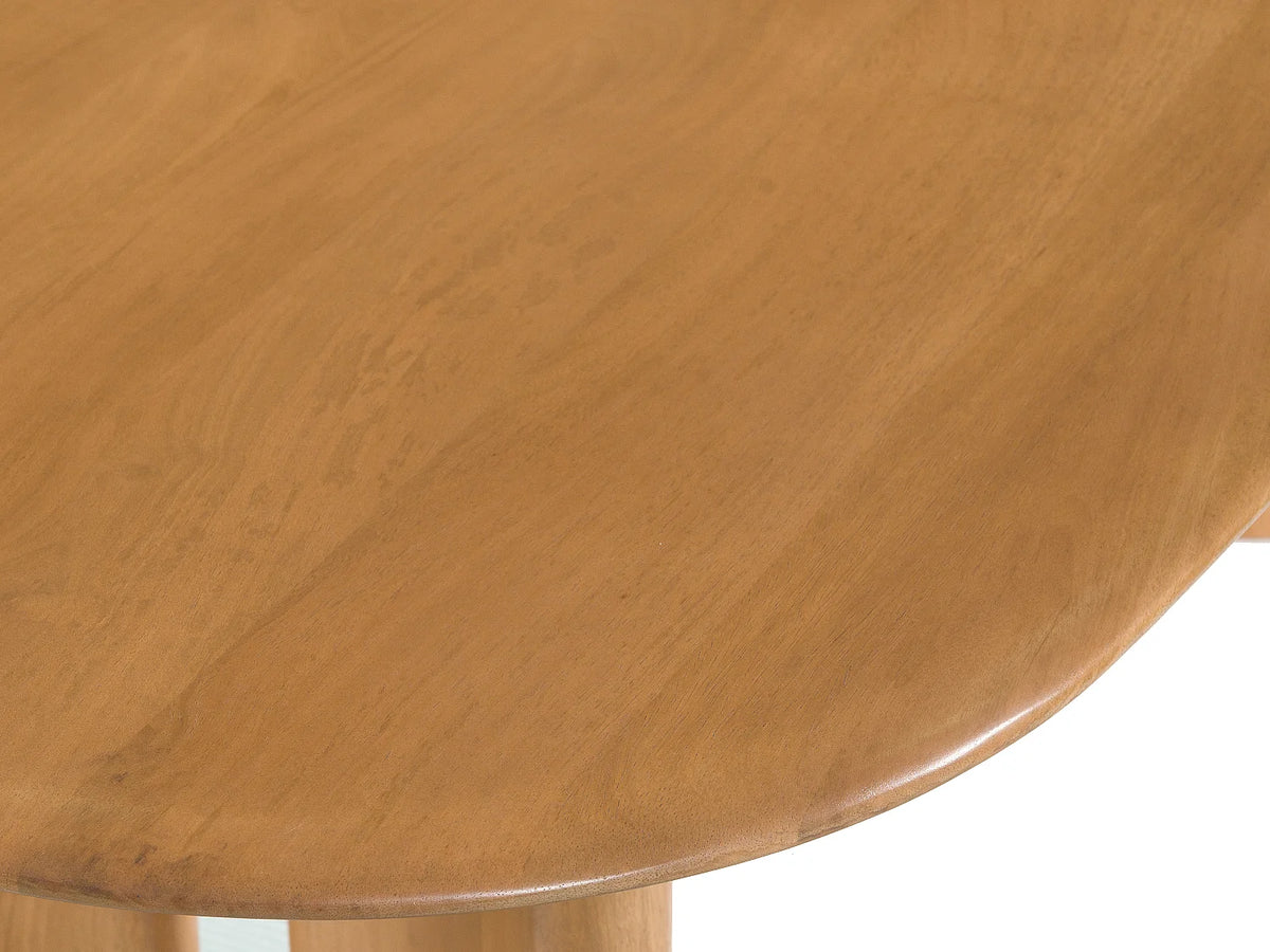 Table à manger ovale Japandi 8 personnes en bois de manguier naturel 200 x 100 cm - Islara