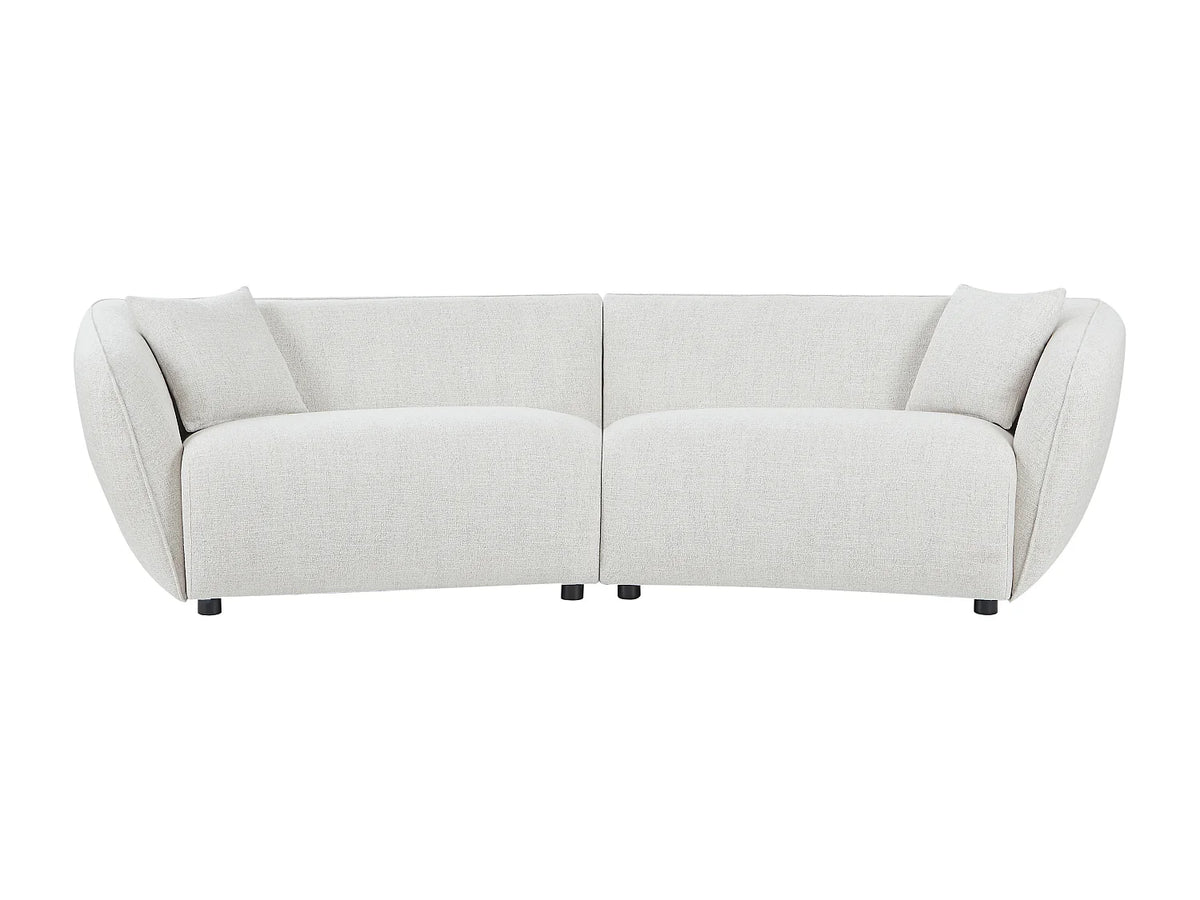 Canapé Japandi 4 places en tissu chiné beige 248 cm - Lucamo