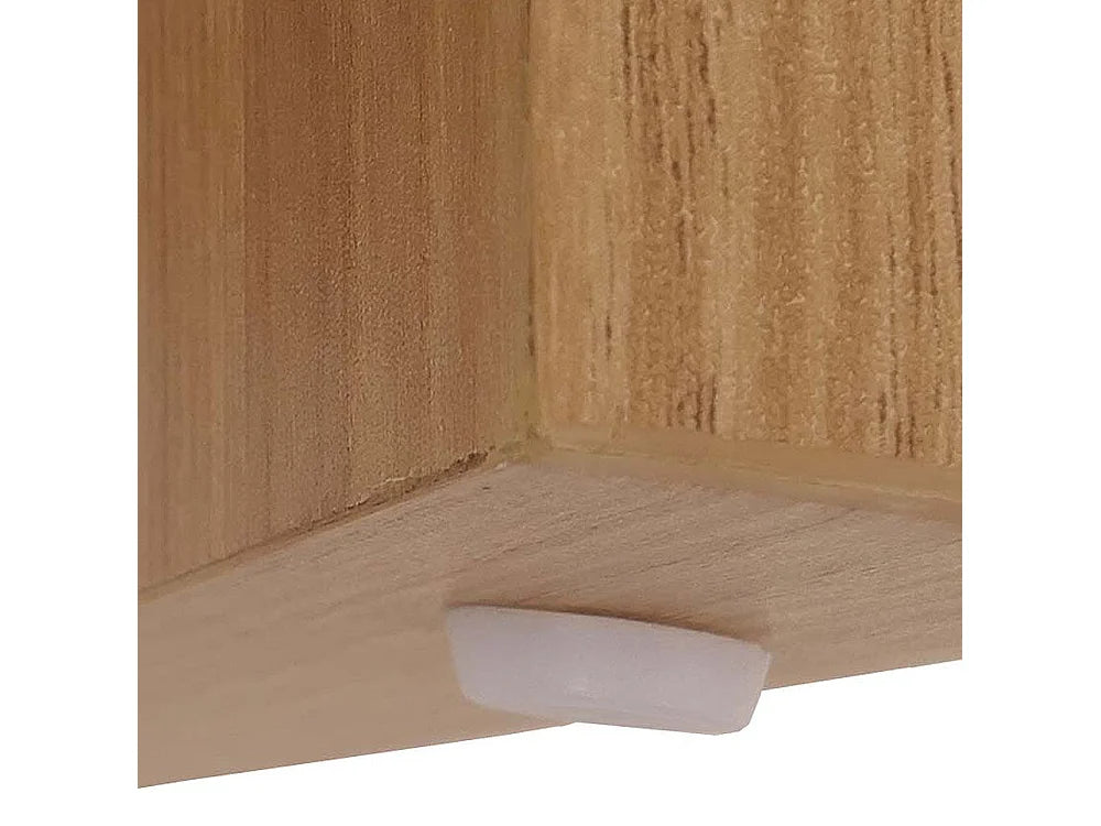 Meuble TV Japandi 3 portes et 2 tiroirs push to open effet orme naturel 150 x 51,5 cm