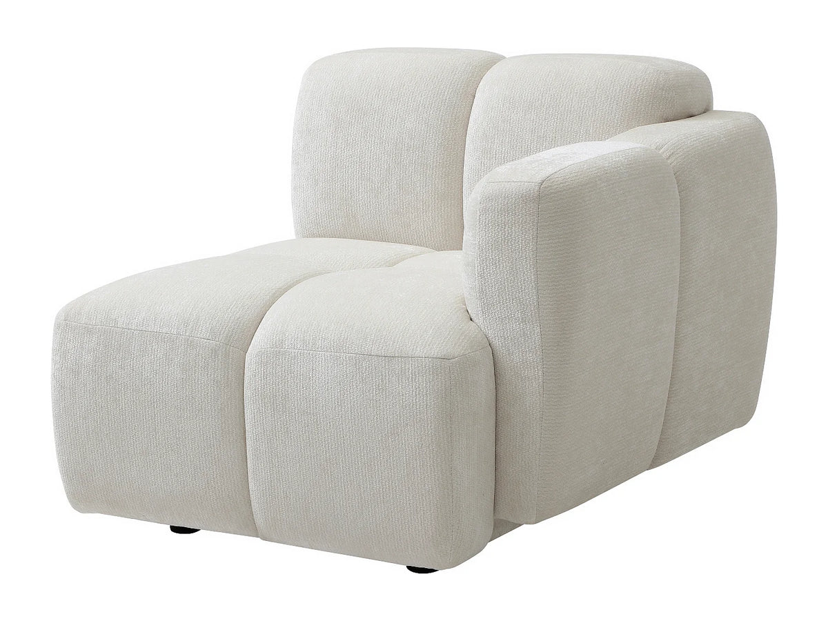 Canapé d'angle Japandi réversible modulable 4 places en tissu texturé blanc cassé 347 cm - Carlivi