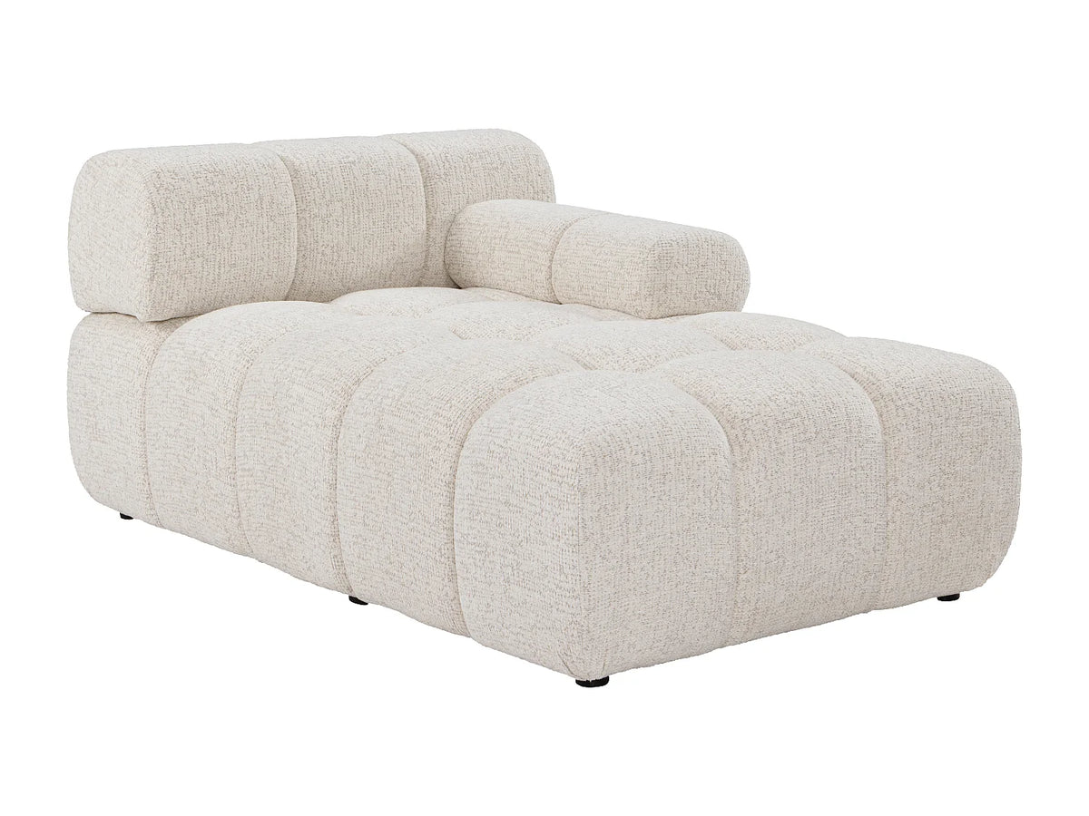 Canapé d'angle Japandi droit modulable 5 places en tissu chiné beige 282 cm - Facivil