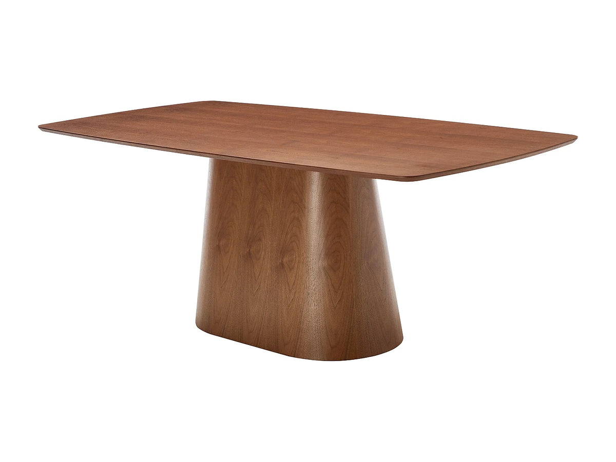 Table à manger Japandi 8 personnes placage noyer naturel foncé 200 x 100 cm - Nirasaki