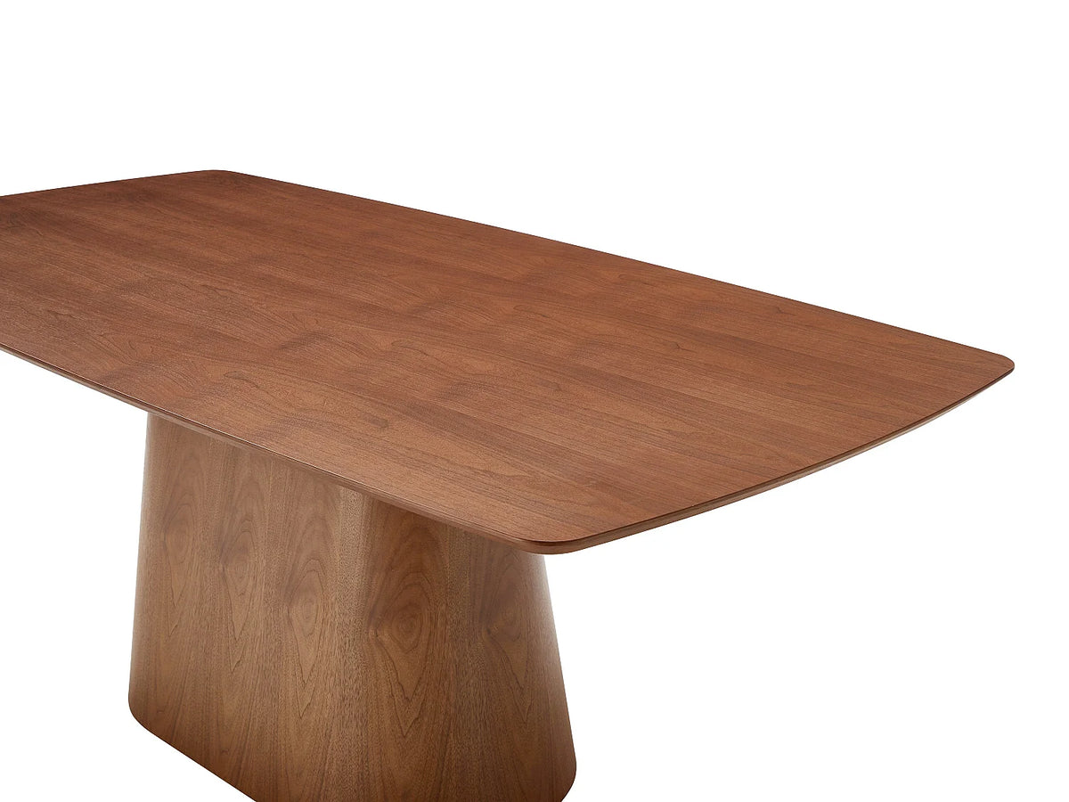 Table à manger Japandi 8 personnes placage noyer naturel foncé 200 x 100 cm - Nirasaki