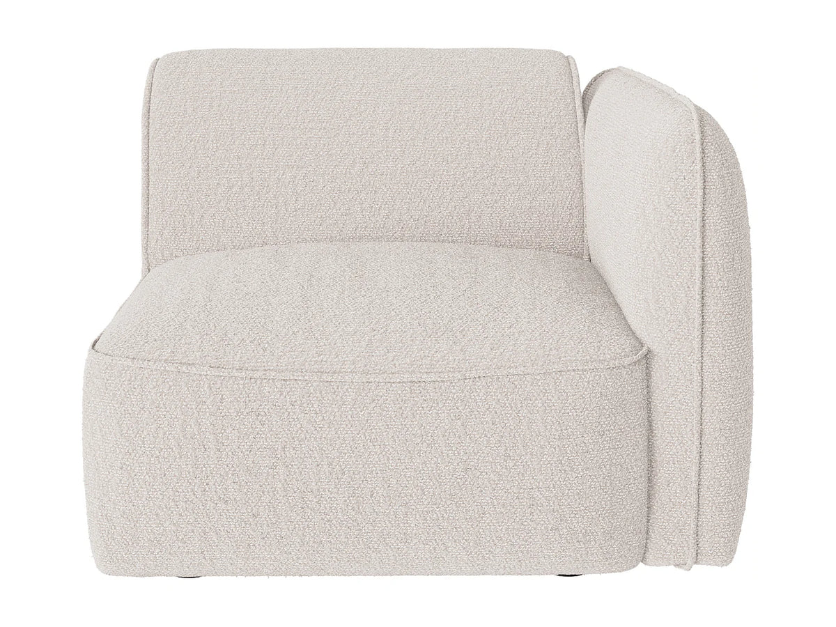 Canapé Japandi modulable 2 places en tissu chenille beige 196 cm - Camilio