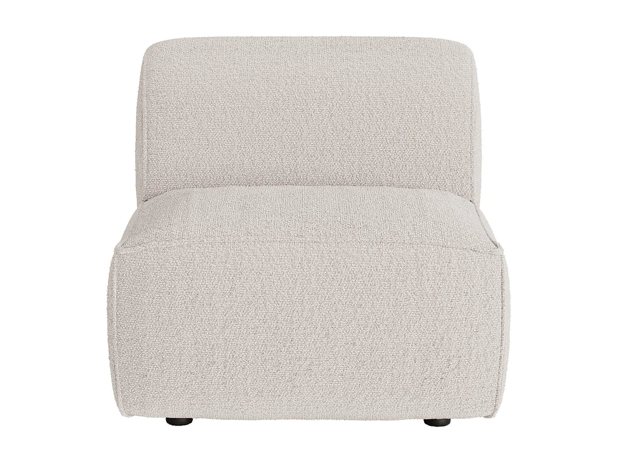 Canapé Japandi modulable 3 places en tissu chenille beige 271 cm - Camilio