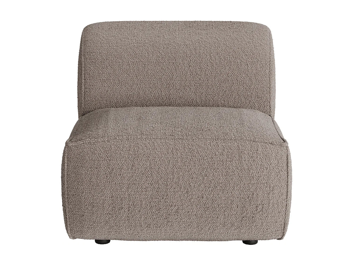Canapé Japandi modulable 3 places en tissu chenille taupe 271 cm - Camilio