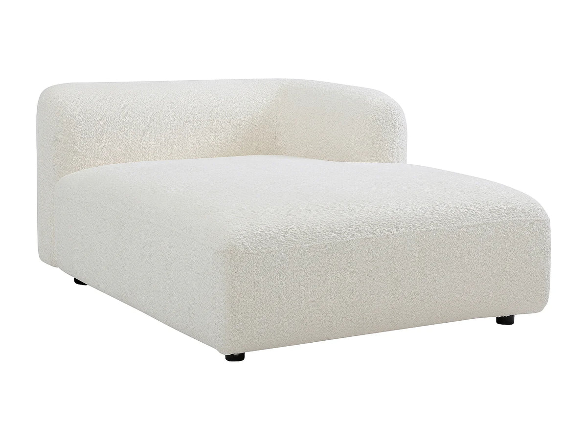 Canapé d'angle Japandi panoramique modulable 5 places en bouclette blanc cassé 386 cm - Danepi