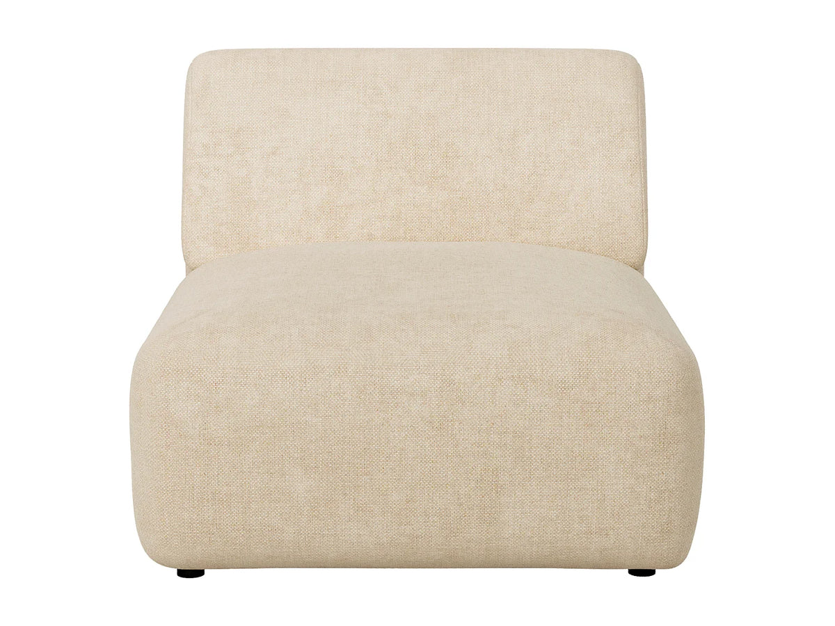 Fauteuil Japandi modulable en tissu beige - Pogni