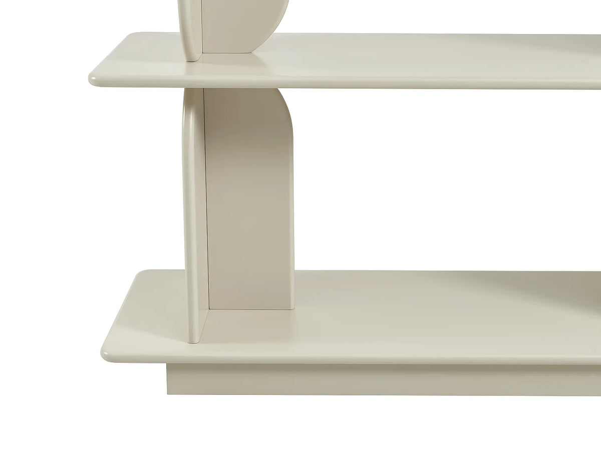 Étagère Japandi 3 tablettes en MDF laqué beige 110 x 115,5 cm - Lusoria