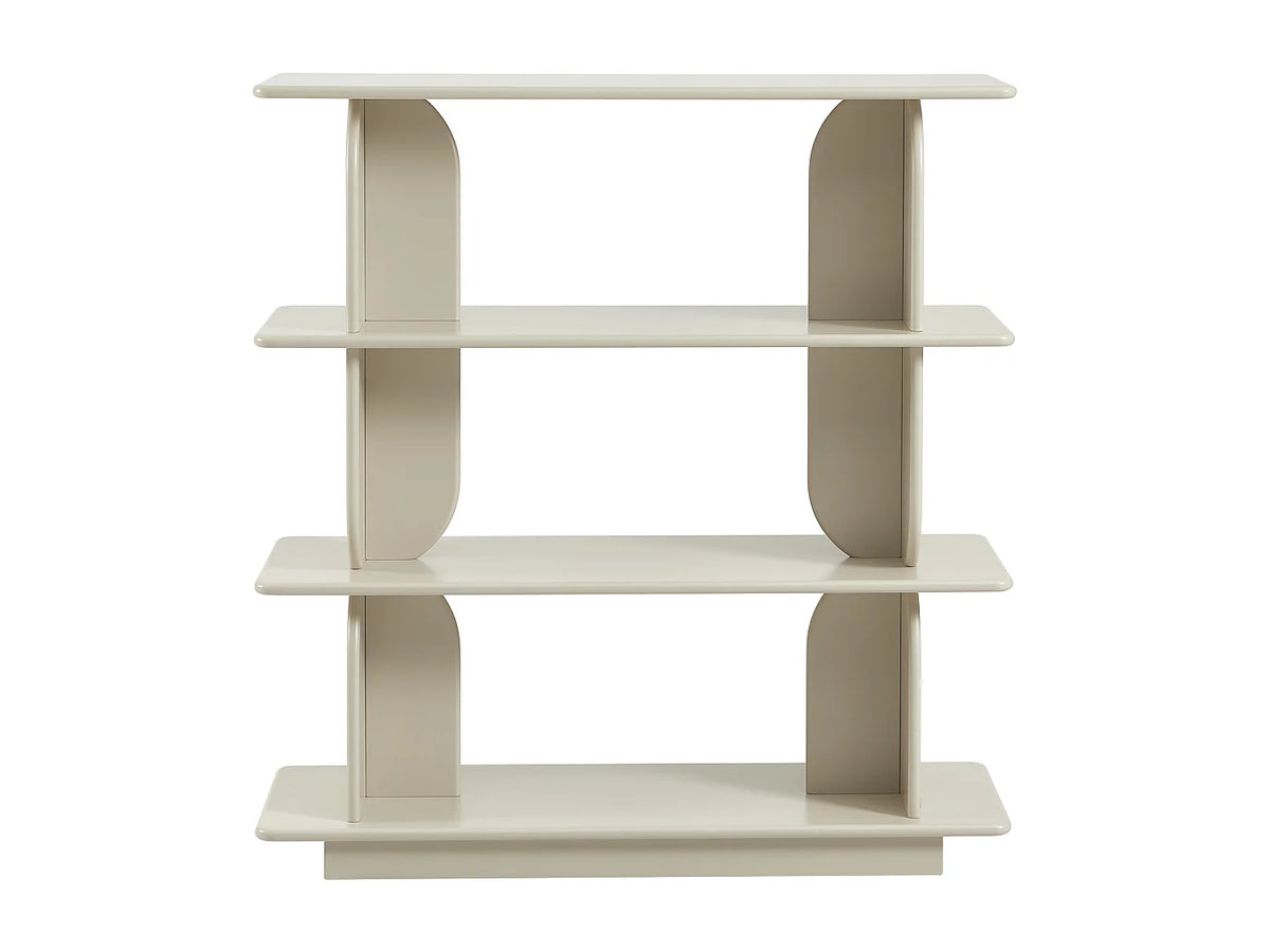 Étagère Japandi 3 tablettes en MDF laqué beige 110 x 115,5 cm - Lusoria