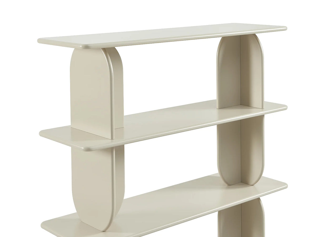 Étagère Japandi 3 tablettes en MDF laqué beige 110 x 115,5 cm - Lusoria