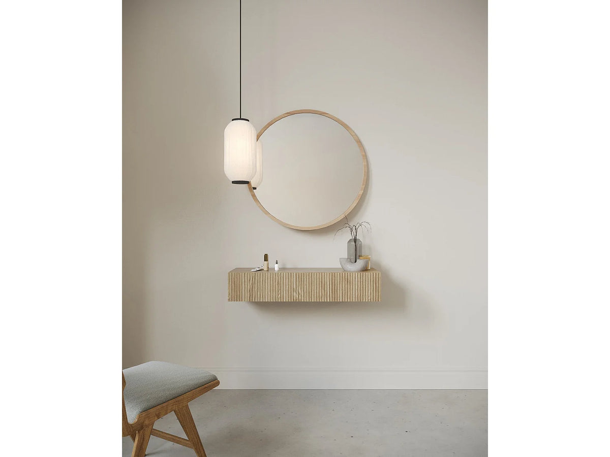 Console Japandi murale 1 tiroir aspect chêne huilé 90 x 17 cm - Nolie