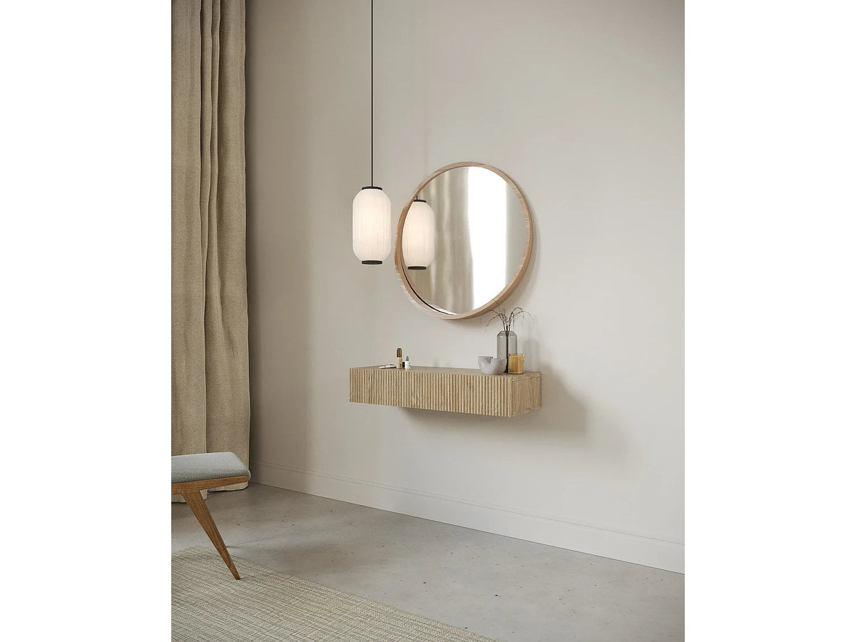 Console Japandi murale 1 tiroir aspect chêne huilé 90 x 17 cm - Nolie