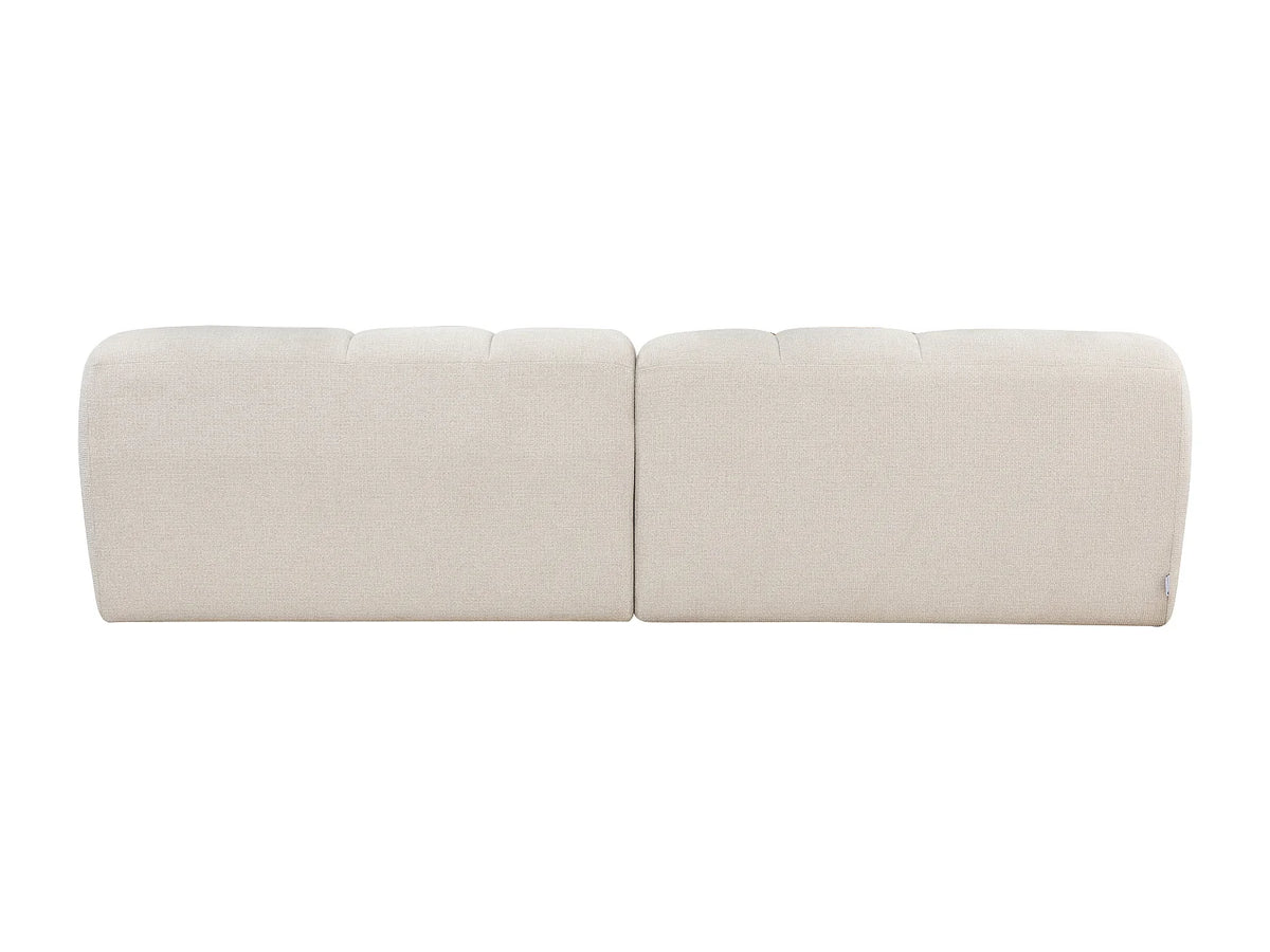 Canapé Japandi 4 places en tissu chenille beige 268 cm - Atuju