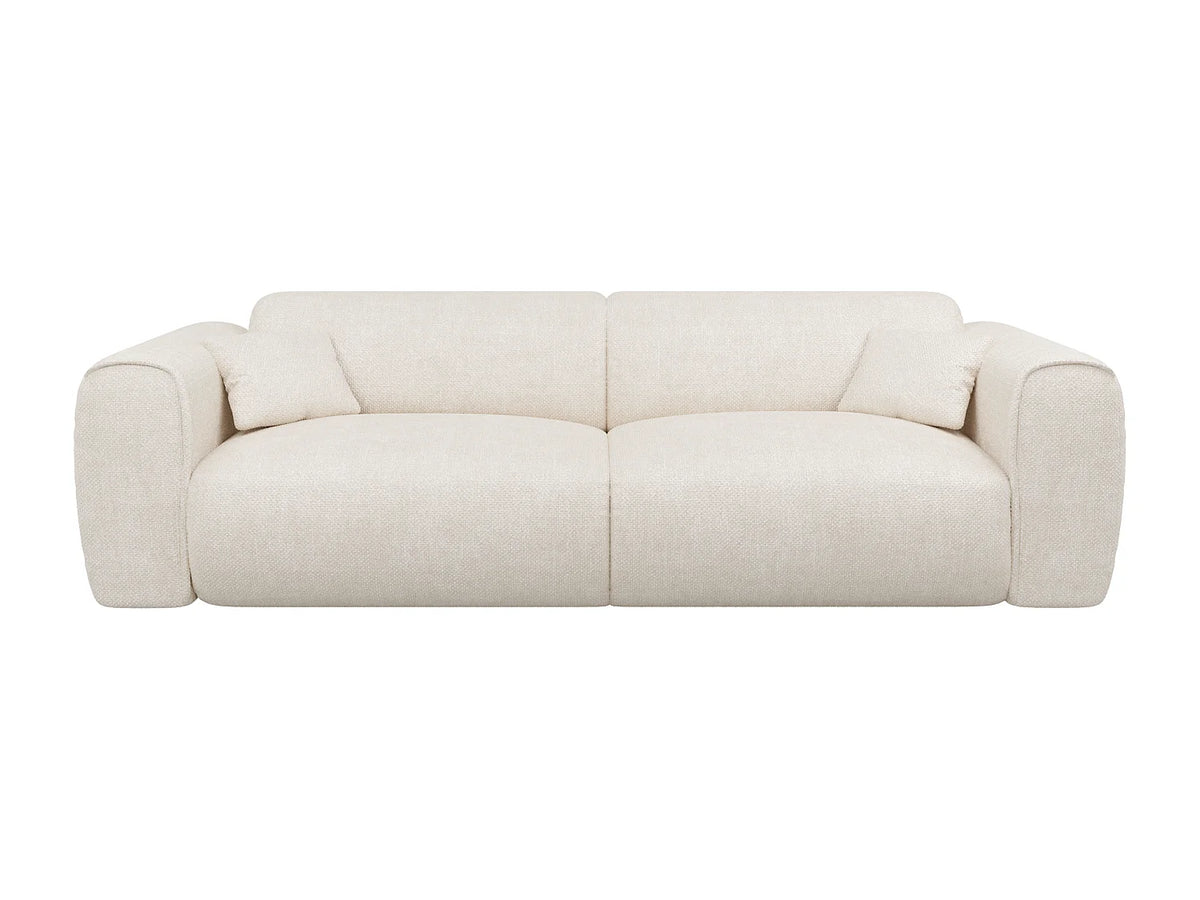 Canapé Japandi 4 places convertible express en tissu texturé beige 236 cm - Pognia