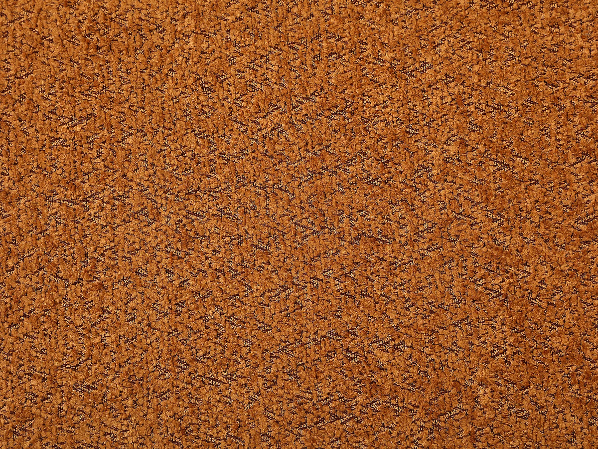 Fauteuil Japandi matelassé en bouclette terracotta avec pieds en bois - Coliani