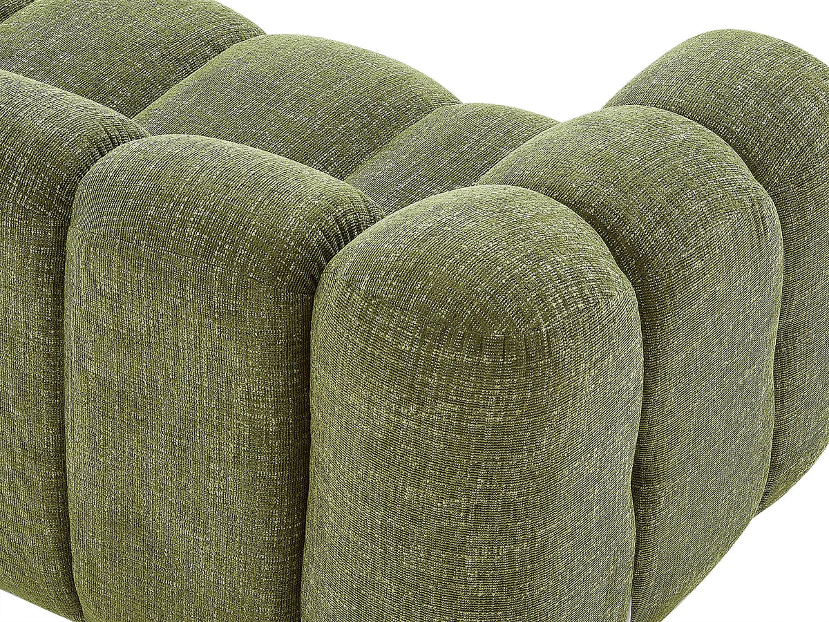 Canapé Japandi 2 places en tissu chenille vert 189 cm - Nelimar
