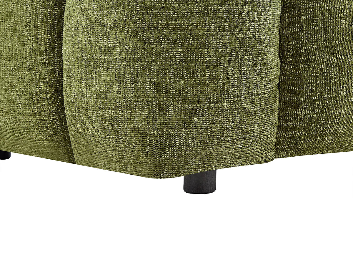 Canapé Japandi 2 places en tissu chenille vert 189 cm - Nelimar