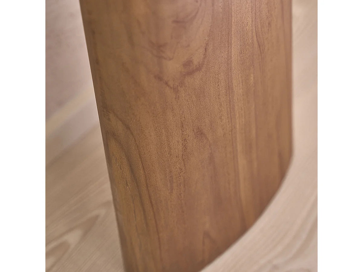 Console Japandi pieds galbés en teck massif naturel 120 x 75 cm - Calma