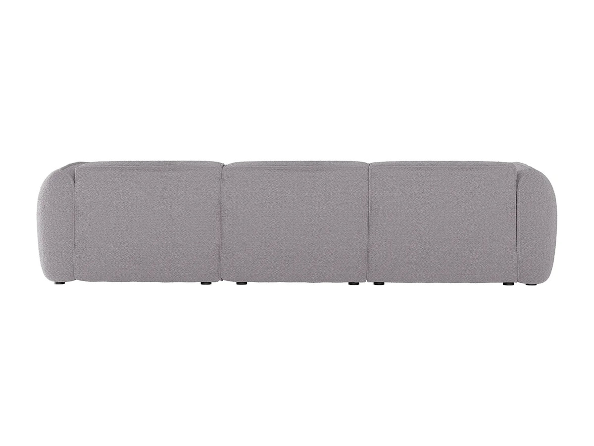 Canapé d'angle Japandi droit en tissu chenille gris clair 272 cm - Camilio