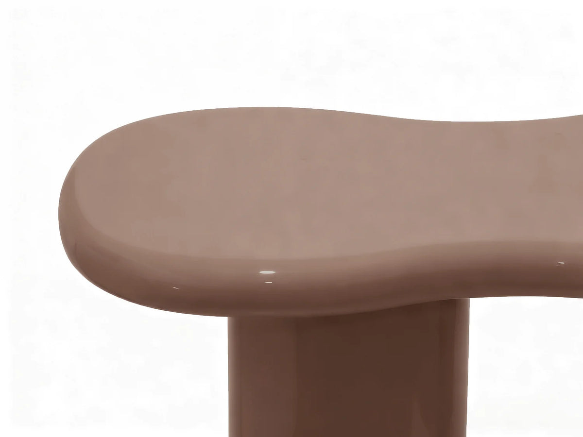 Console Japandi organique en MDF laqué marron 120 x 76 cm - Noboka