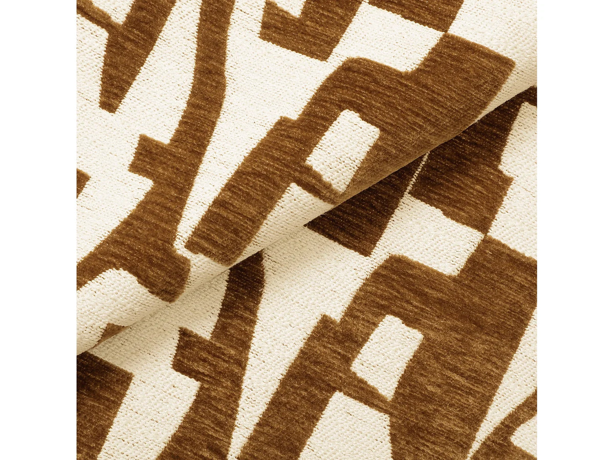 Fauteuil Japandi en tissu texturé à motif caramel - Ely