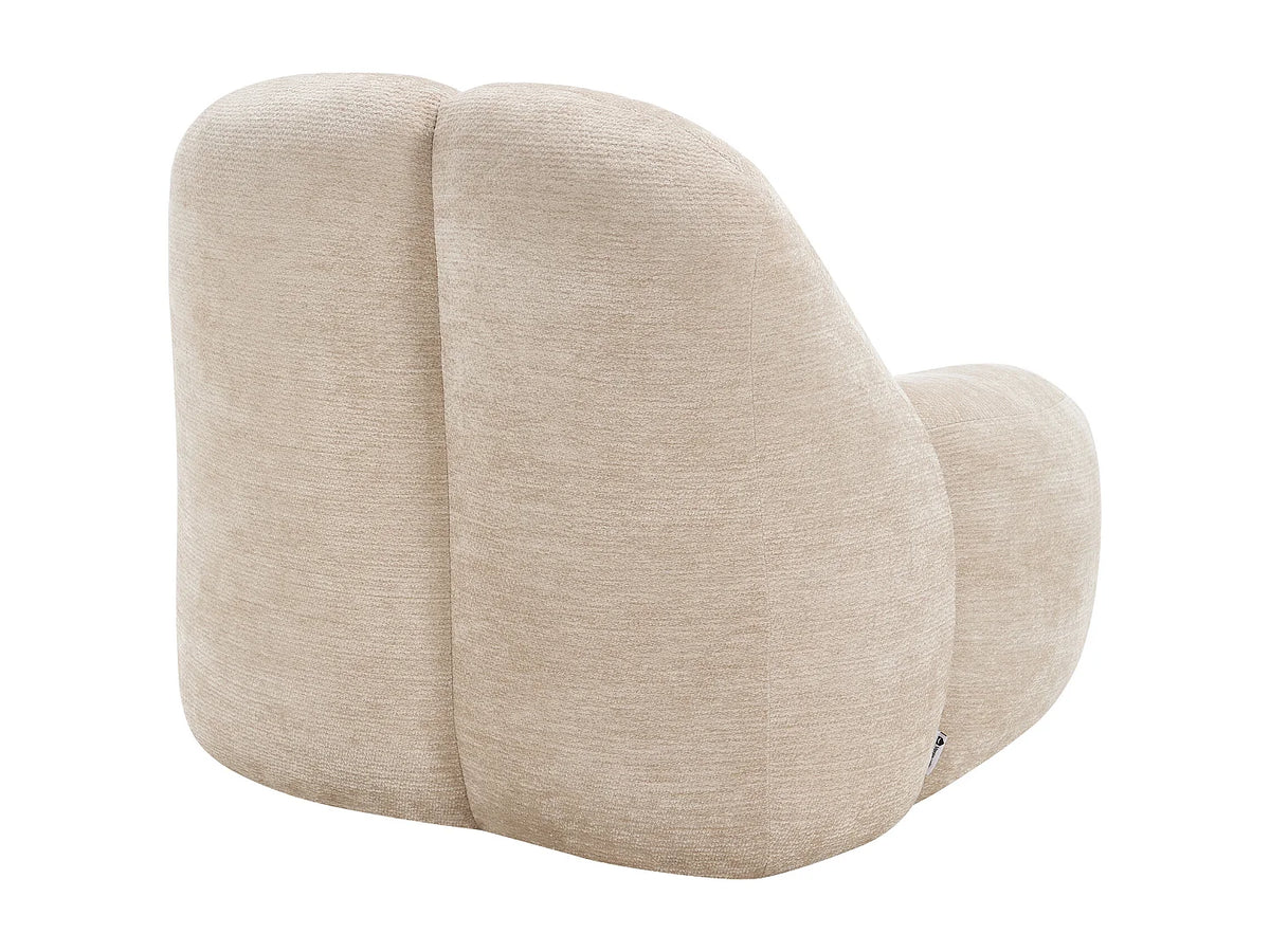 Fauteuil Japandi compressé en tissu texturé beige - Toriavi