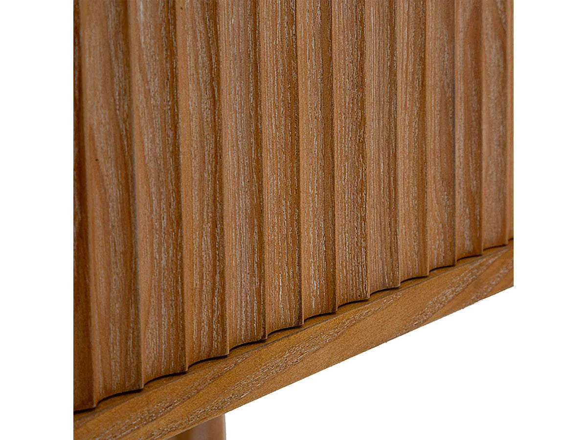 Console Japandi 1 tiroir et 1 étagère en bois de sapin naturel 110 x 80 cm - Ernesto
