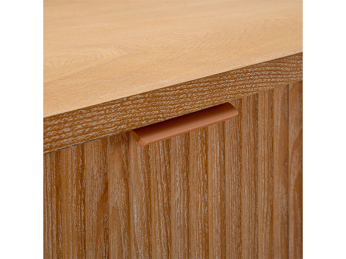 Console Japandi 1 tiroir et 1 étagère en bois de sapin naturel 110 x 80 cm - Ernesto