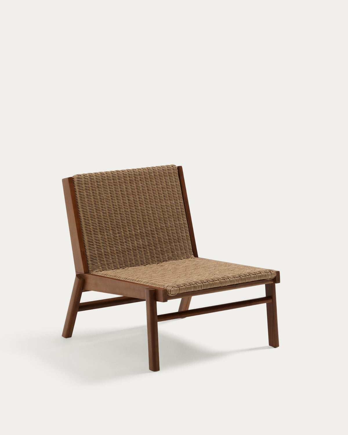 Fauteuil Japandi en bois d'acacia et rotin synthétique - Itani