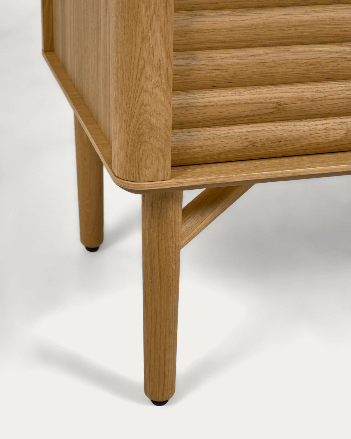 Buffet Japandi 3 portes et 3 tiroirs en bois et placage de chêne 200 x 86 cm - Lenon