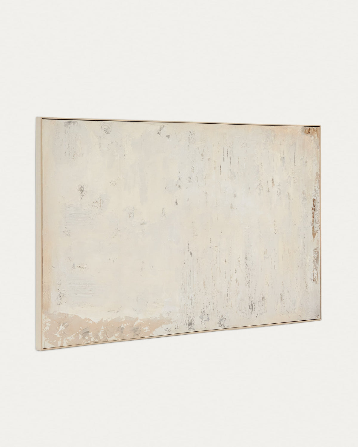 Tableau abstrait Japandi beige clair 200 x 120 cm - Silpa